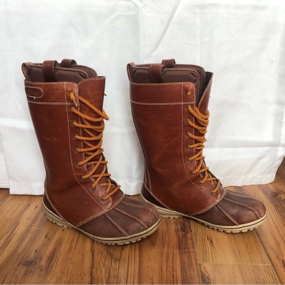 LL Bean All-Weather Bar Harbor Boots 6 Women’s Snow Boot Insulated Tall Leather - Picture 2 of 12